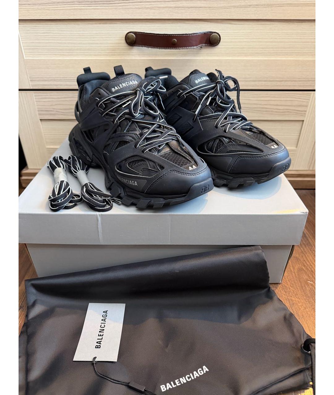 BALENCIAGA Антрацитовые низкие кроссовки / кеды, фото 8