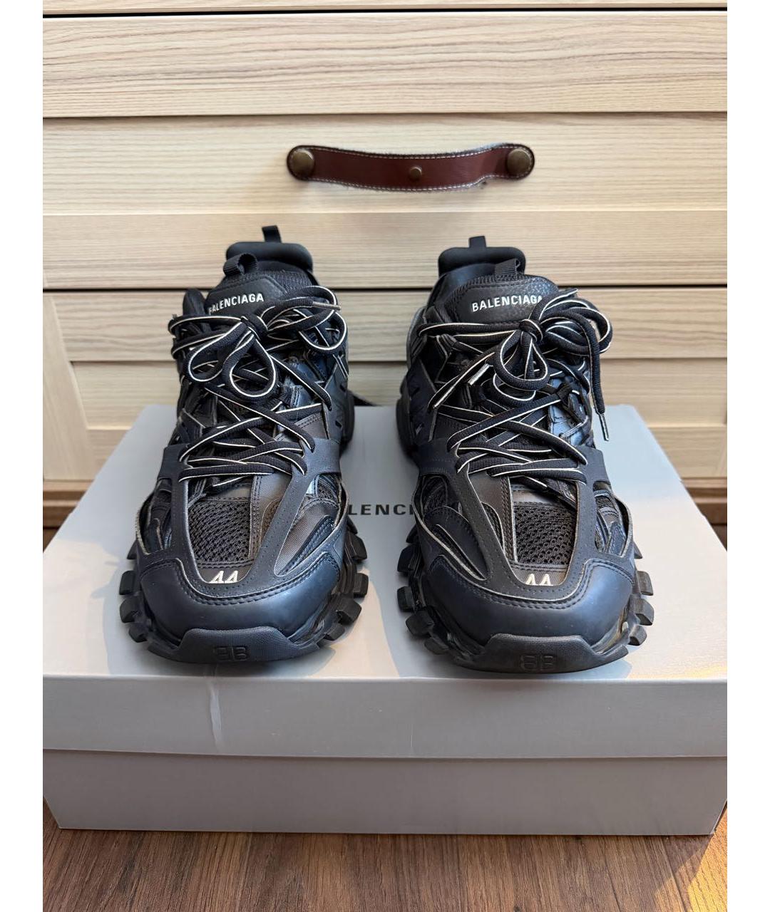 BALENCIAGA Антрацитовые низкие кроссовки / кеды, фото 2