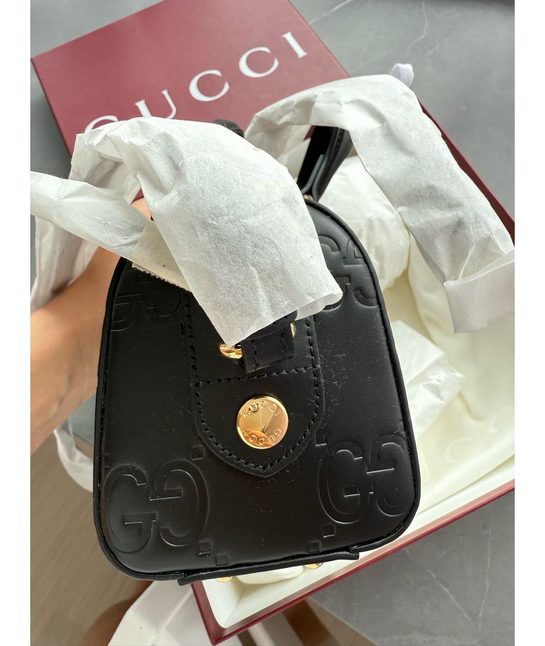 GUCCI Черная кожаная сумка через плечо, фото 3