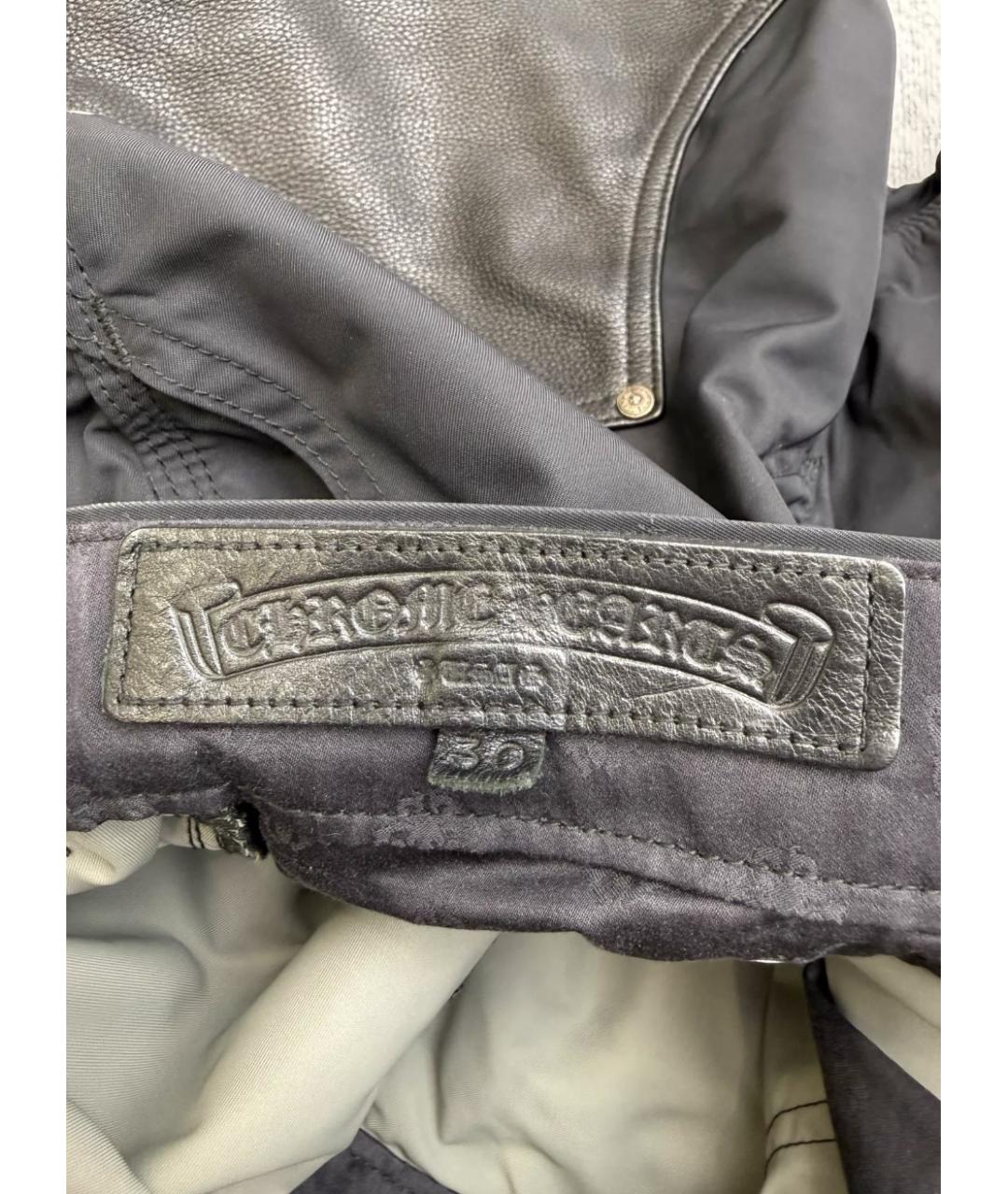 CHROME HEARTS Черные кожаные шорты, фото 4