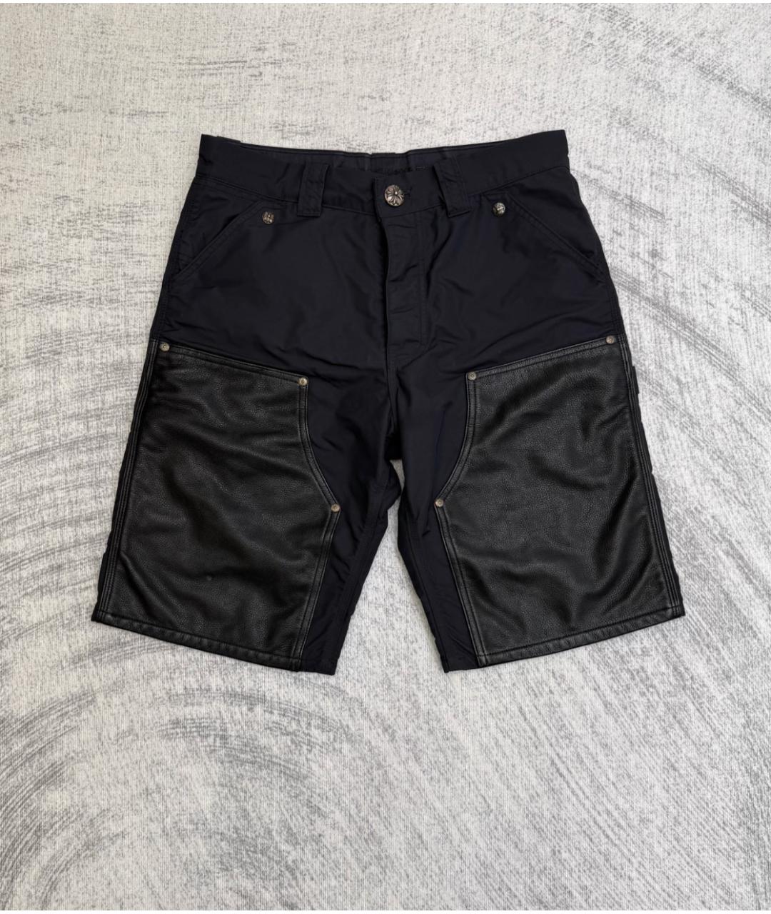 CHROME HEARTS Черные кожаные шорты, фото 5