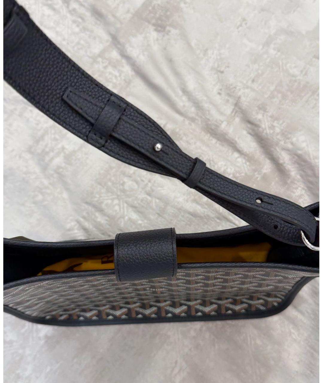 GOYARD Черная кожаная сумка через плечо, фото 3