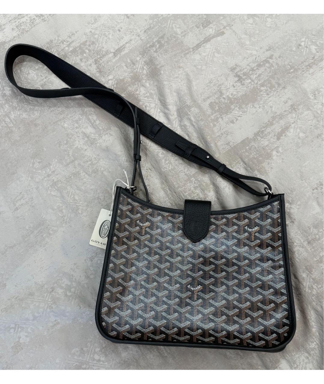 GOYARD Черная кожаная сумка через плечо, фото 5