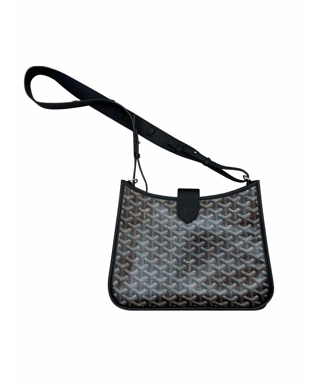 GOYARD Черная кожаная сумка через плечо, фото 1