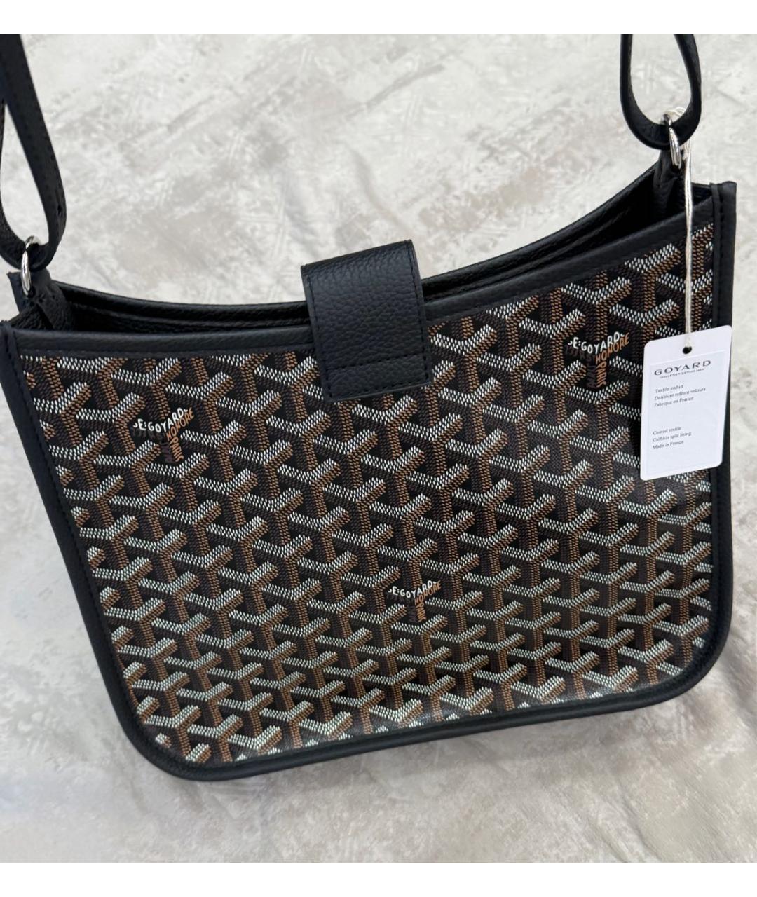 GOYARD Черная кожаная сумка через плечо, фото 4