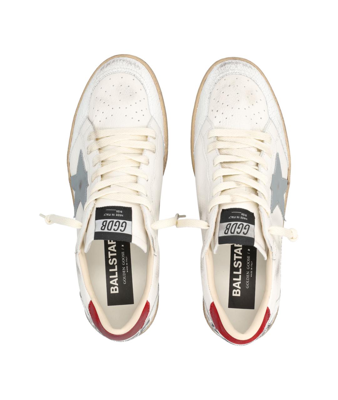 GOLDEN GOOSE Белые кожаные низкие кроссовки / кеды, фото 2