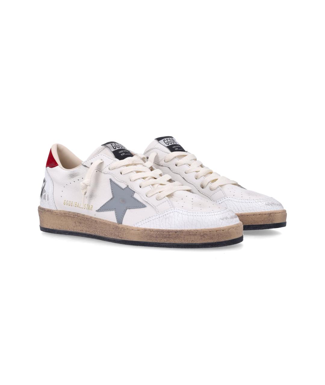 GOLDEN GOOSE Белые кожаные низкие кроссовки / кеды, фото 3