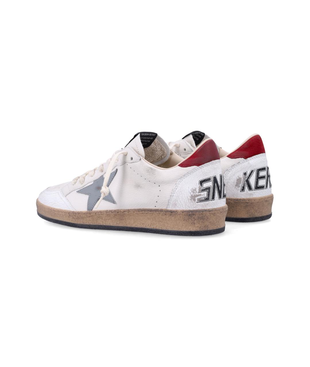GOLDEN GOOSE Белые кожаные низкие кроссовки / кеды, фото 4