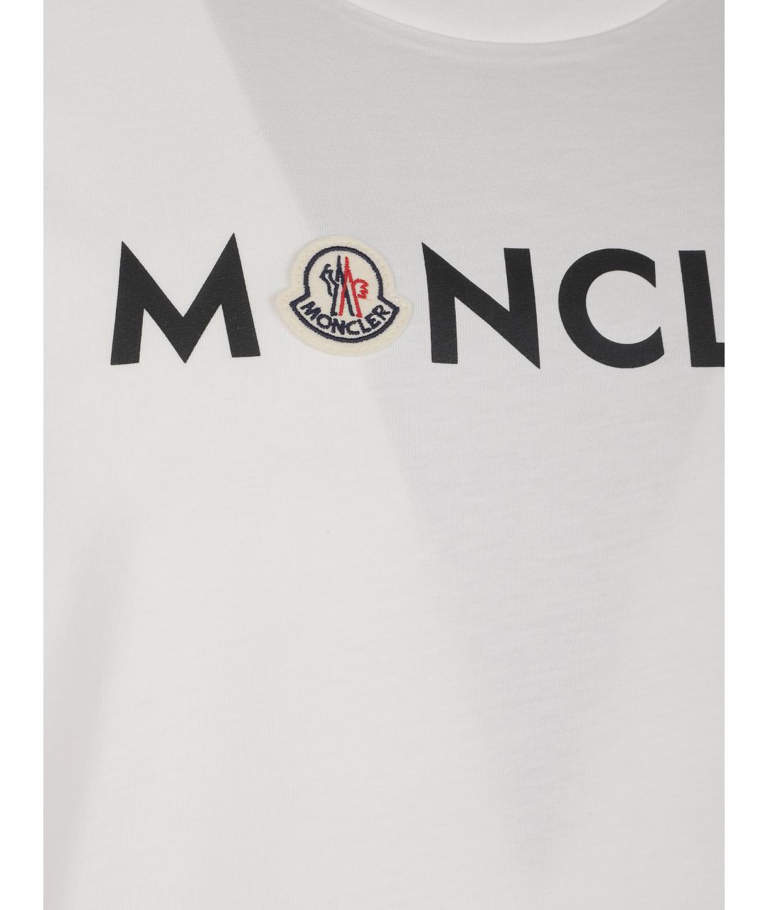 MONCLER Белая хлопковая футболка, фото 2