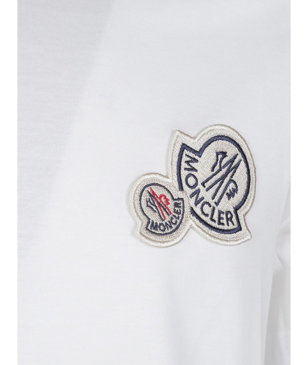MONCLER Белая хлопковая футболка, фото 2