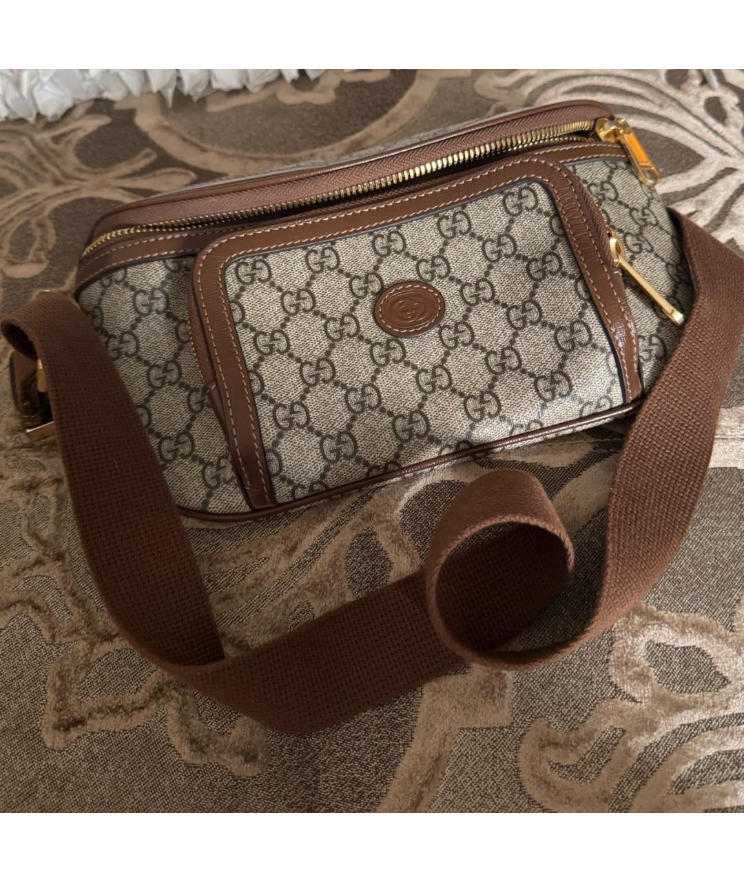 GUCCI Бежевая кожаная поясная сумка, фото 7
