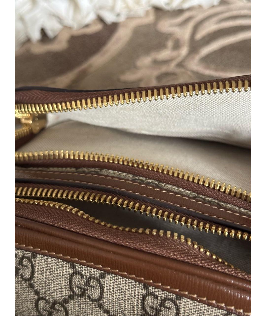 GUCCI Бежевая кожаная поясная сумка, фото 6