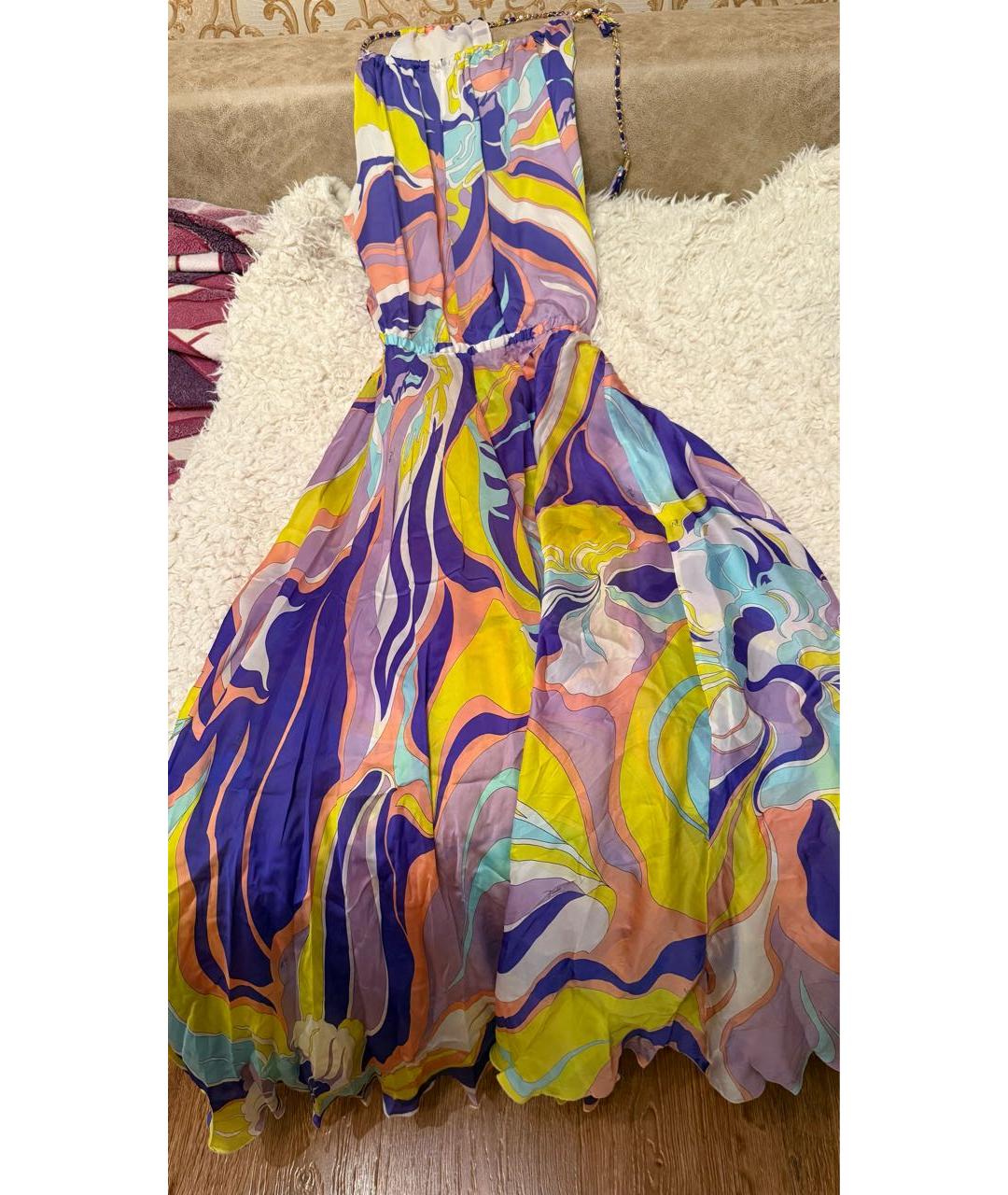 EMILIO PUCCI Мульти шелковый сарафан, фото 4