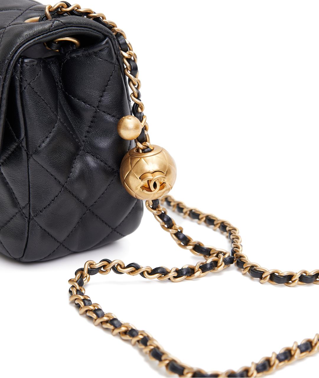 CHANEL Черная кожаная сумка через плечо, фото 4