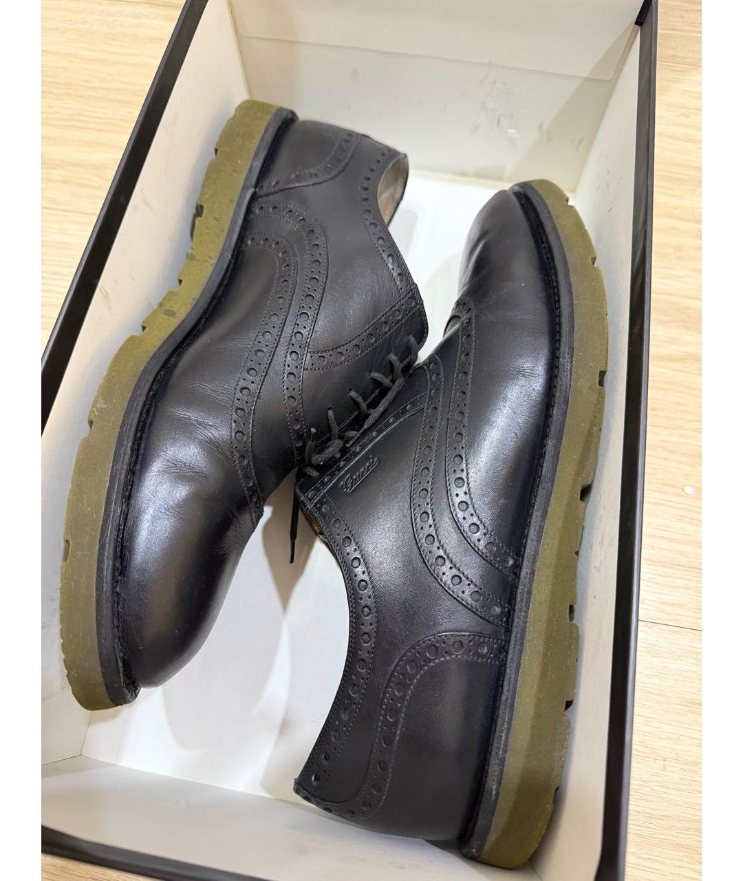 GUCCI Черные кожаные туфли, фото 8