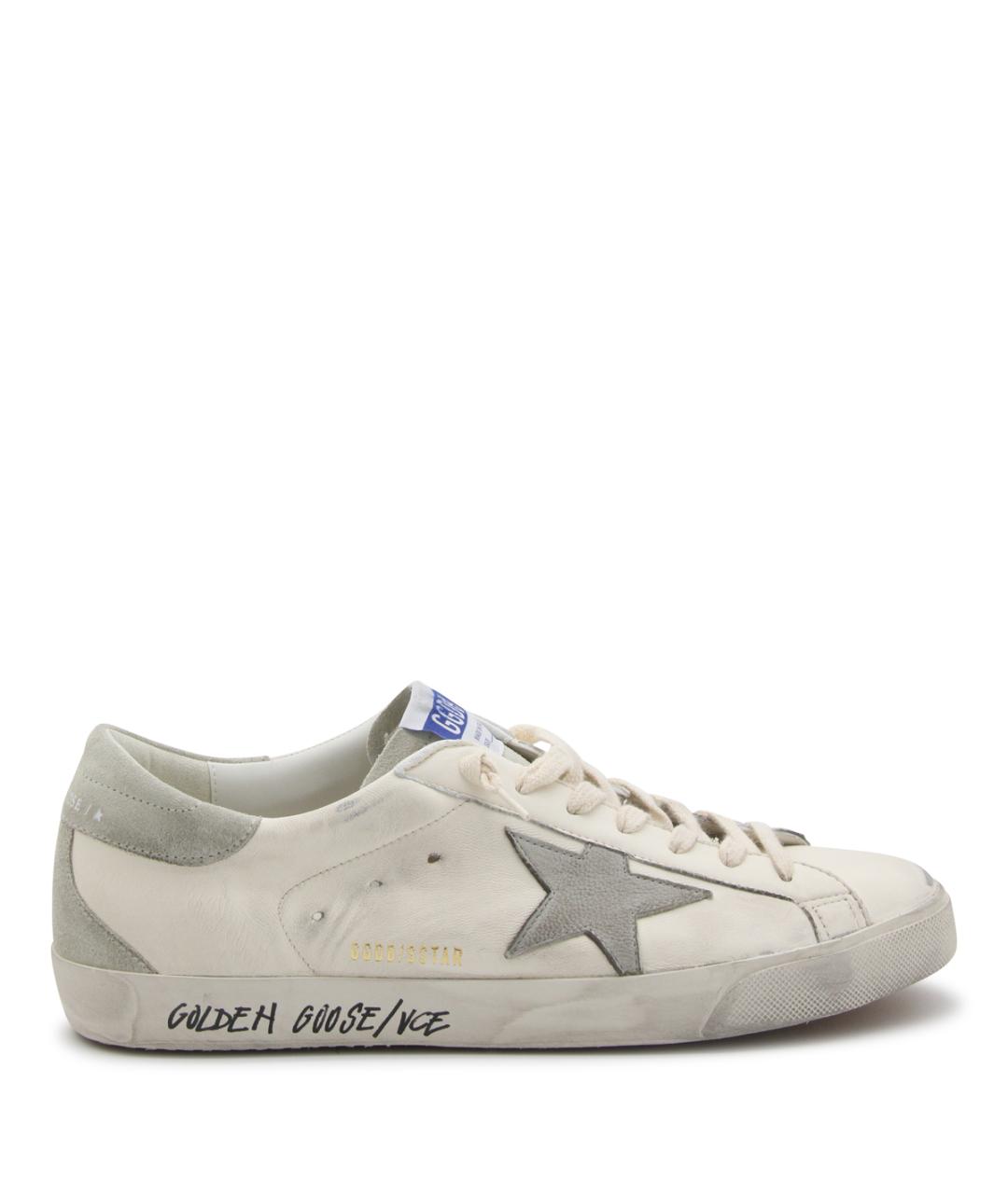 GOLDEN GOOSE Белые кожаные низкие кроссовки / кеды, фото 1