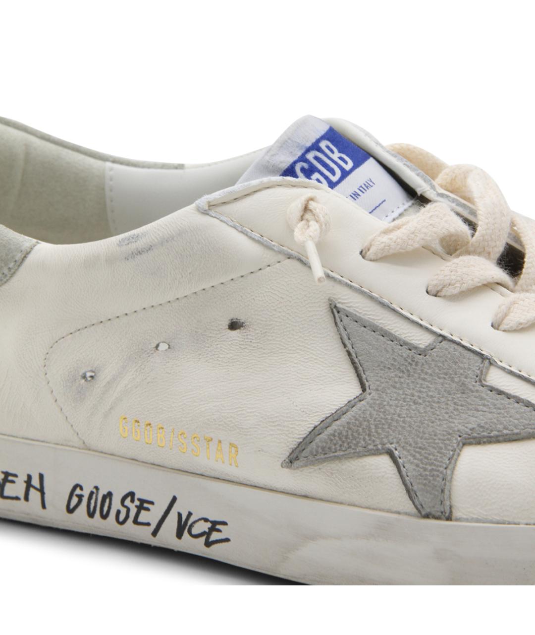 GOLDEN GOOSE Белые кожаные низкие кроссовки / кеды, фото 4