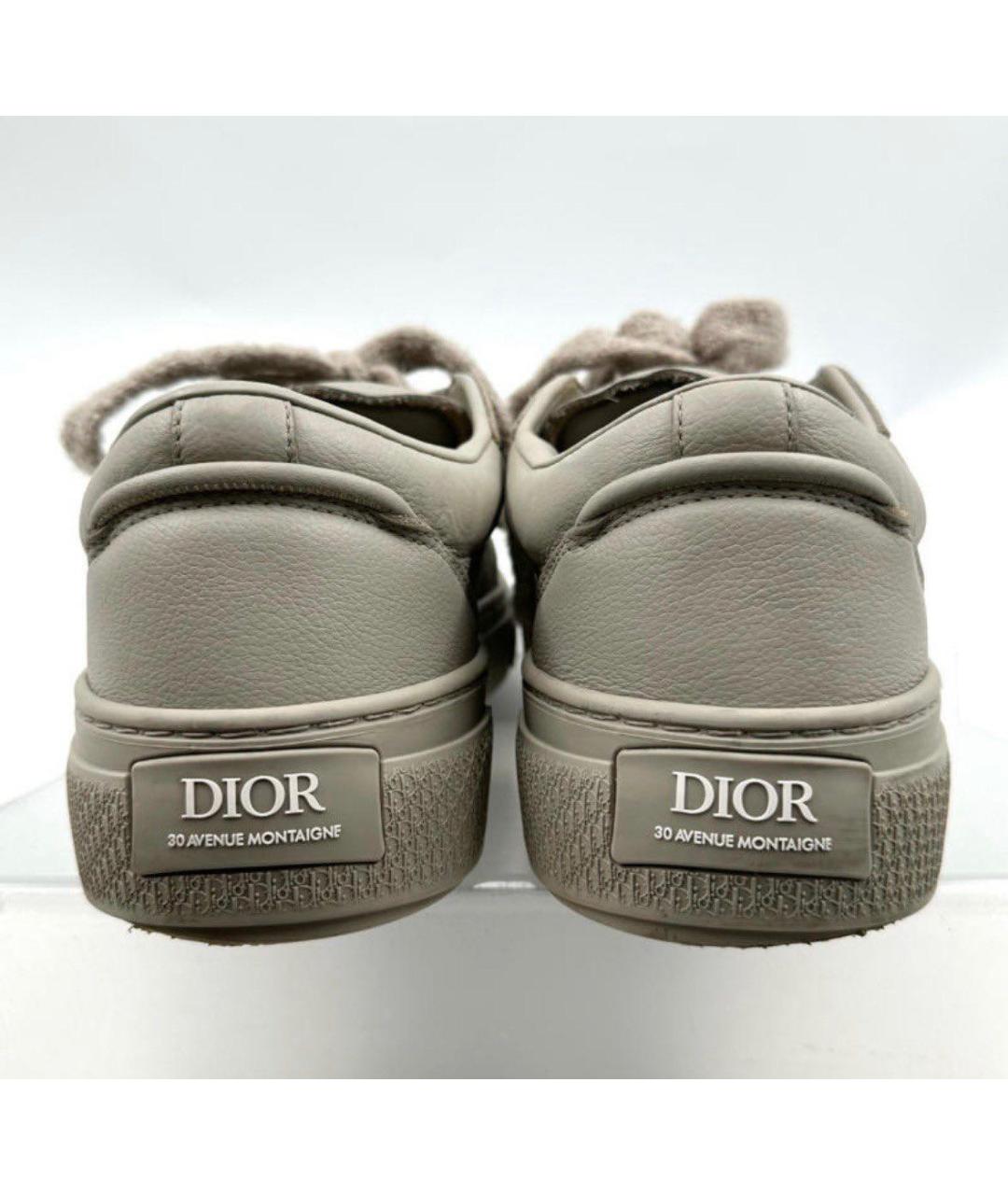 CHRISTIAN DIOR Бежевые кожаные низкие кроссовки / кеды, фото 4