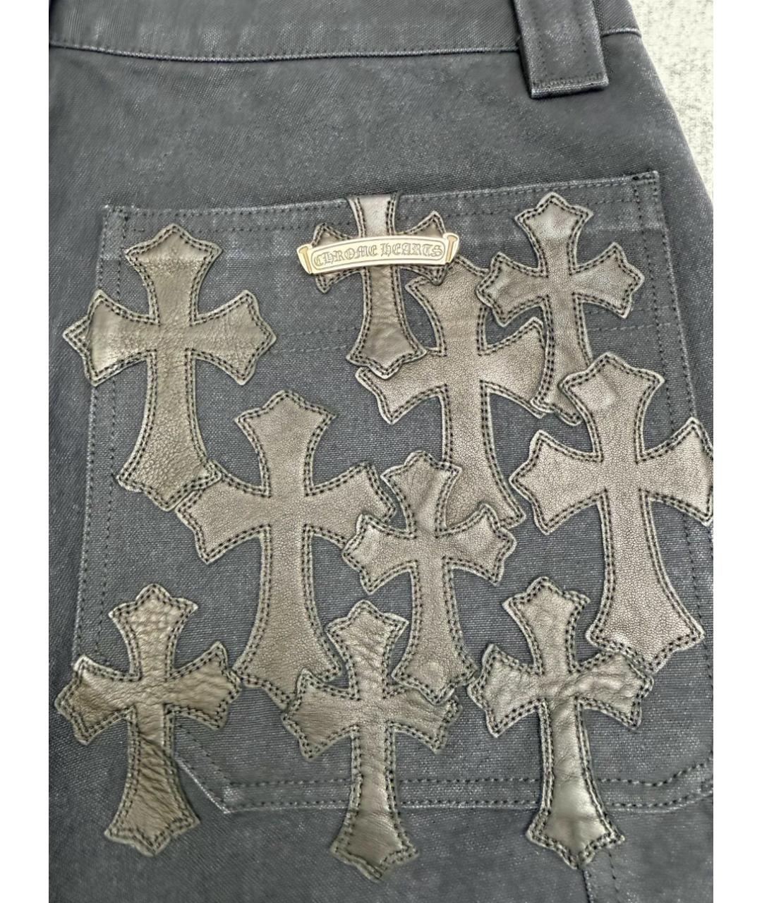 CHROME HEARTS Черные деним шорты, фото 3