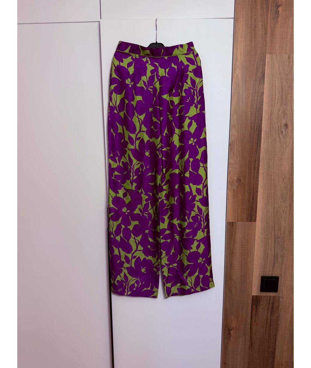 MAX MARA Мульти шелковые брюки широкие, фото 2
