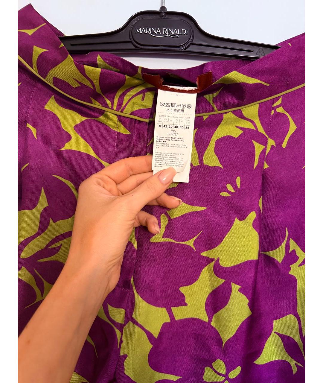 MAX MARA Мульти шелковые брюки широкие, фото 4