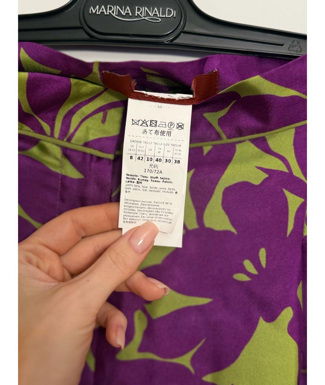 MAX MARA Мульти шелковые брюки широкие, фото 3