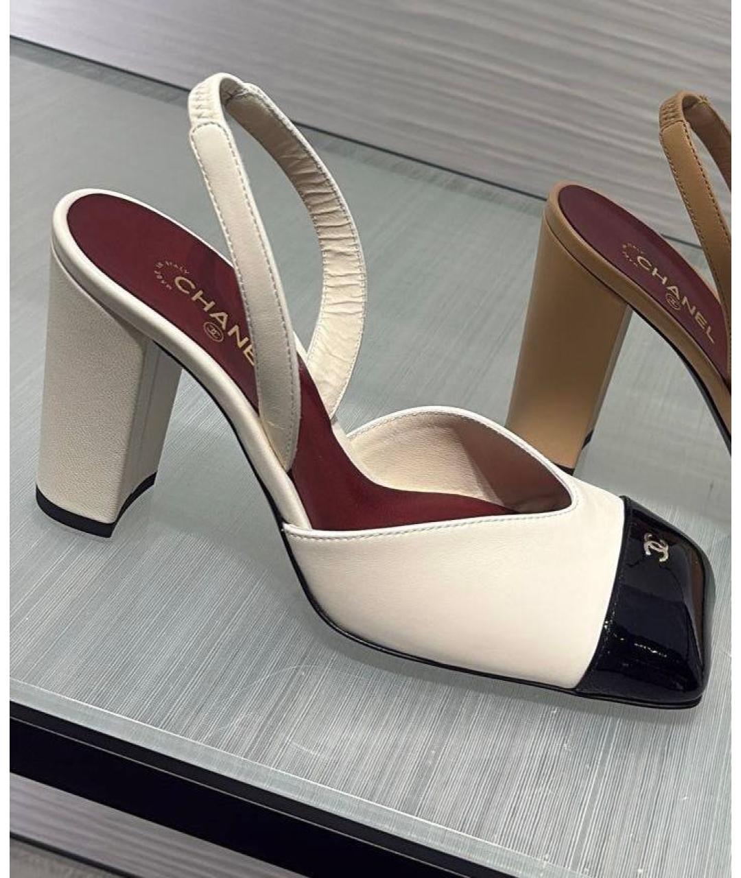 CHANEL Белые кожаные туфли, фото 4