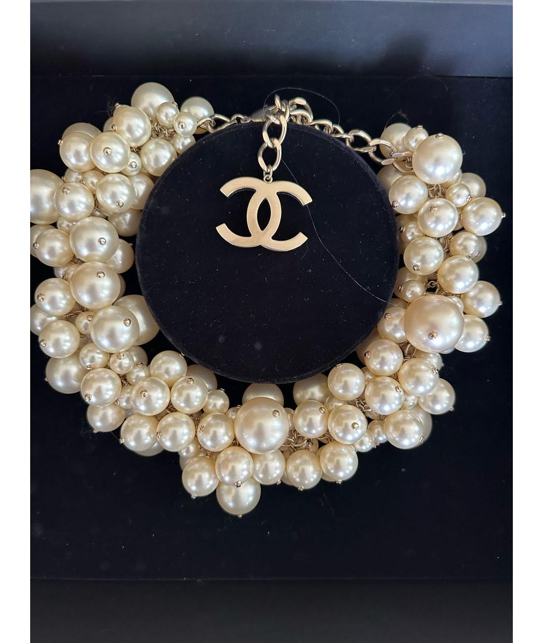 CHANEL Белое жемчужное колье, фото 3