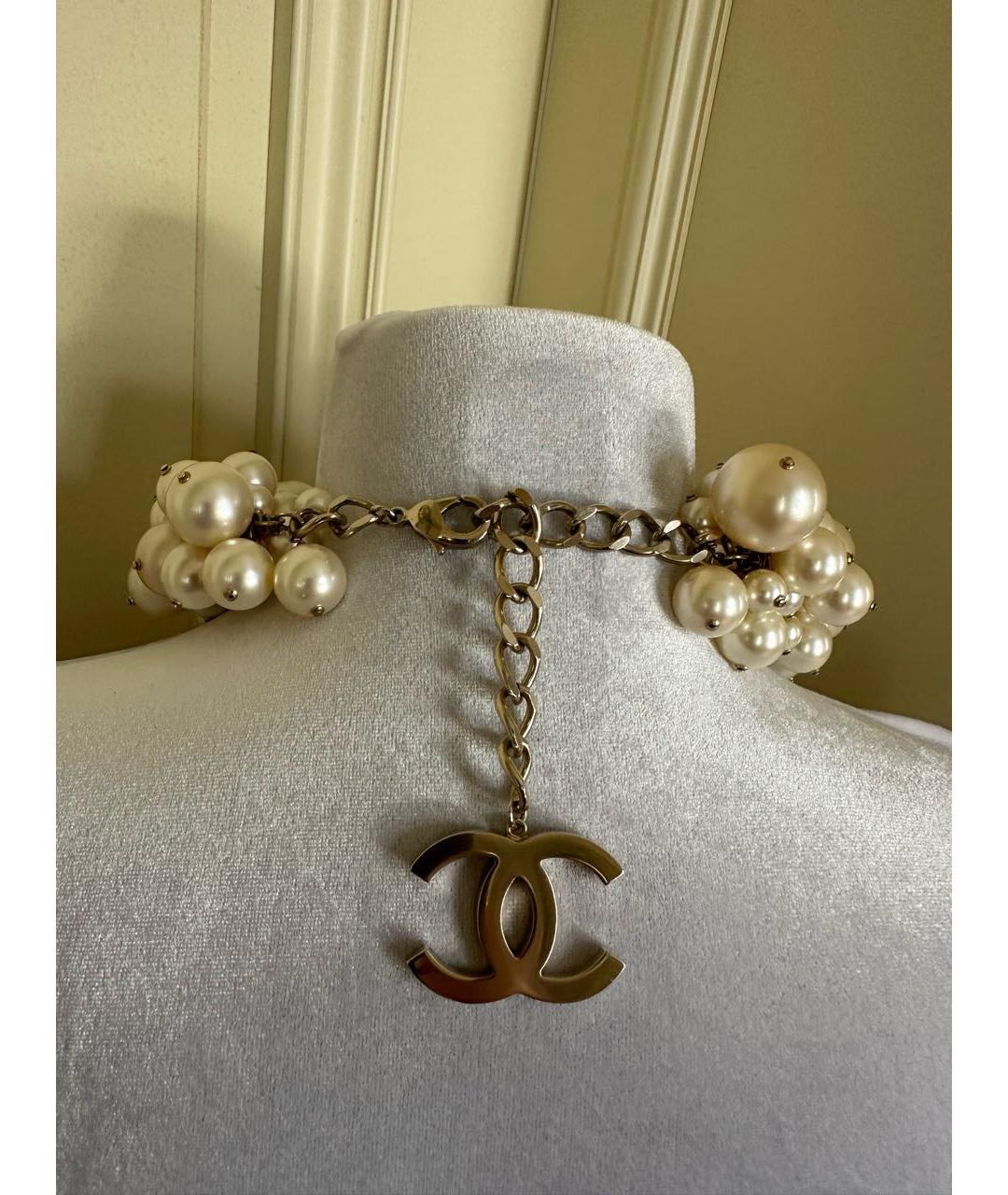 CHANEL Белое жемчужное колье, фото 2