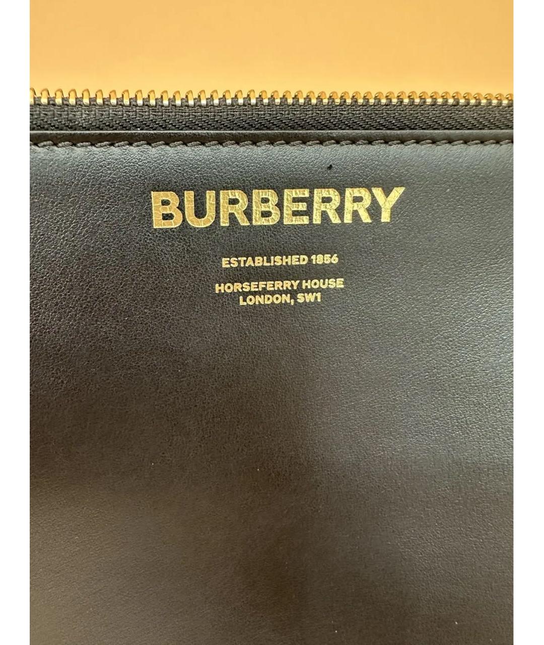 BURBERRY Черная кожаная папка для документов, фото 6