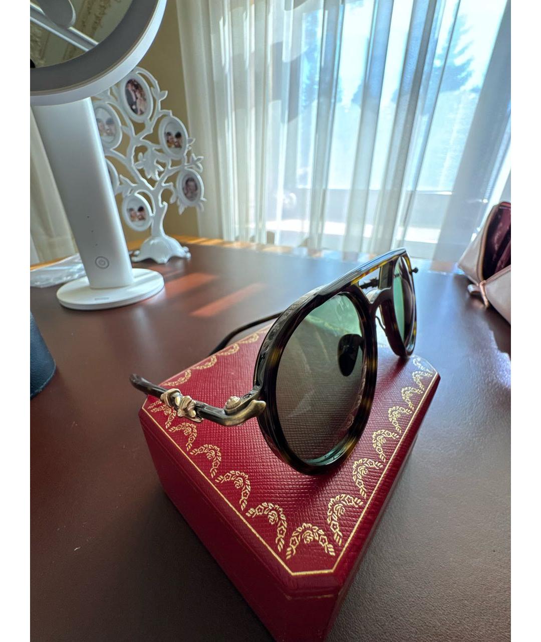CHROME HEARTS Коричневые пластиковые солнцезащитные очки, фото 3