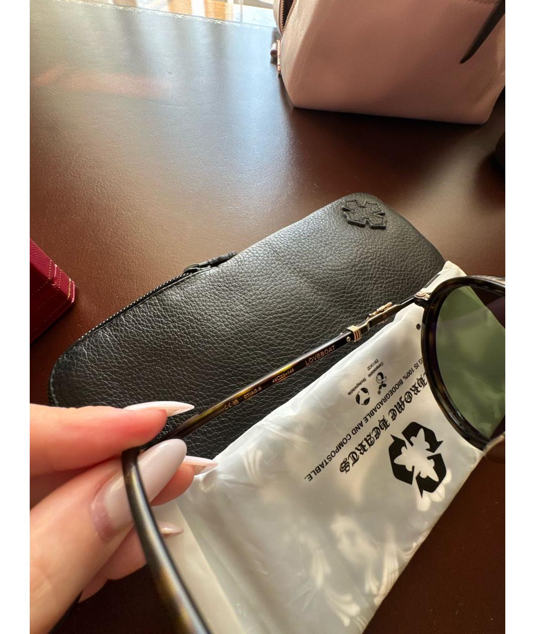 CHROME HEARTS Коричневые пластиковые солнцезащитные очки, фото 5