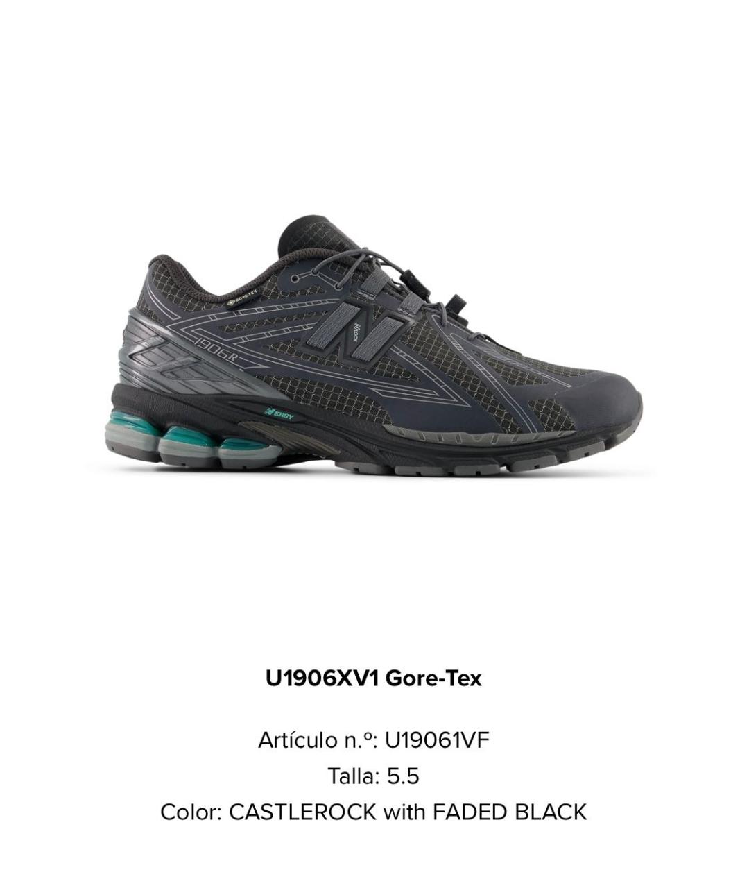 NEW BALANCE Антрацитовые резиновые кроссовки, фото 6