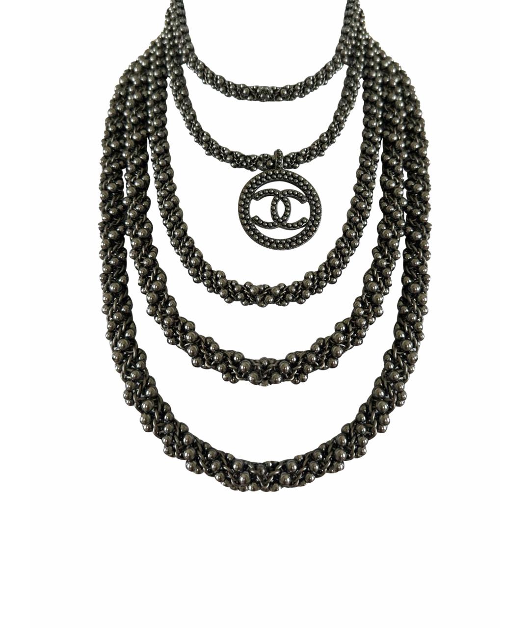 CHANEL Темно-синее жемчужное колье, фото 1