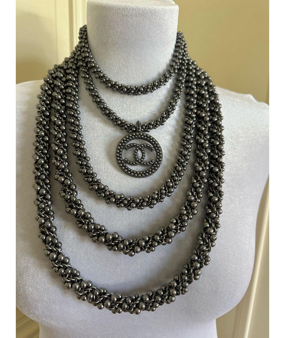 CHANEL Темно-синее жемчужное колье, фото 5