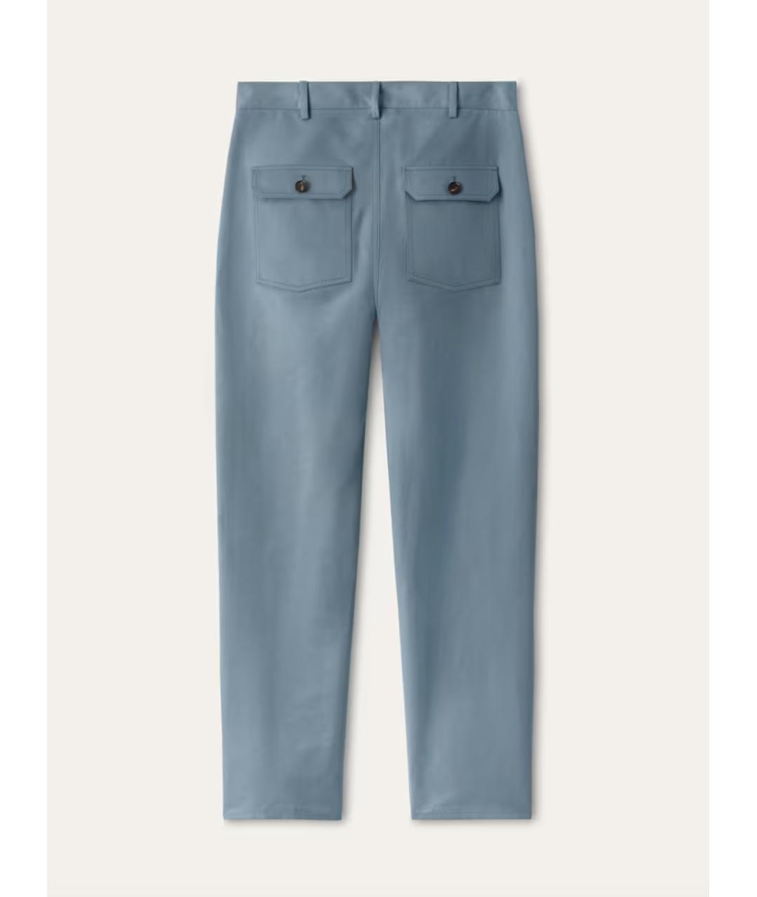 LORO PIANA Голубые хлопковые повседневные брюки, фото 2