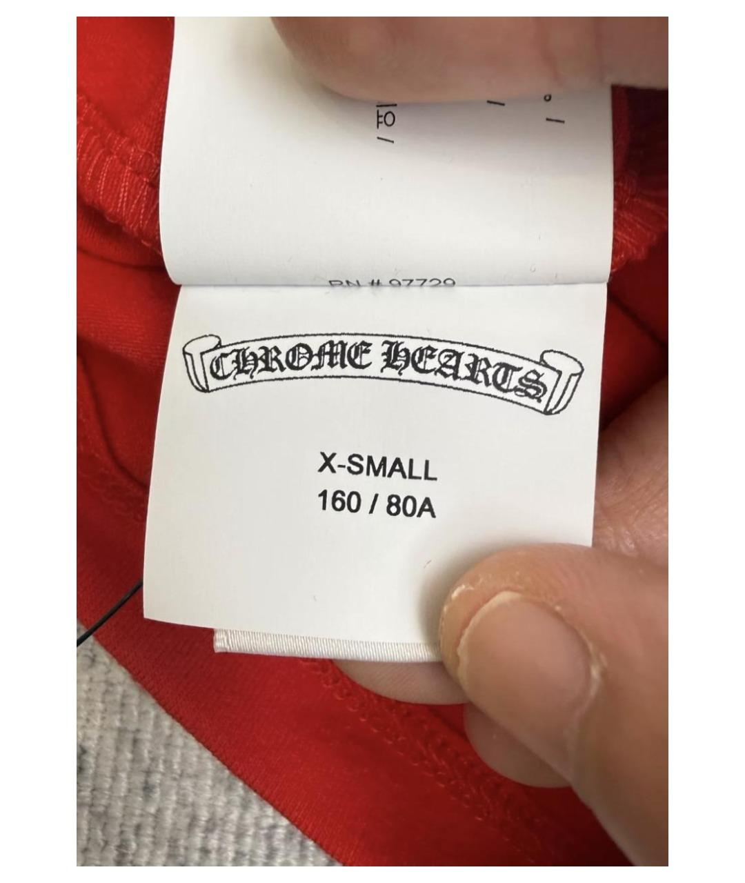 CHROME HEARTS Красная хлопковая майка, фото 3