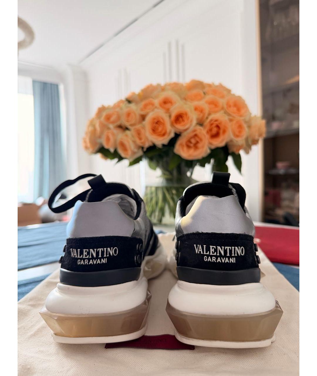 VALENTINO Серые кожаные кроссовки, фото 5