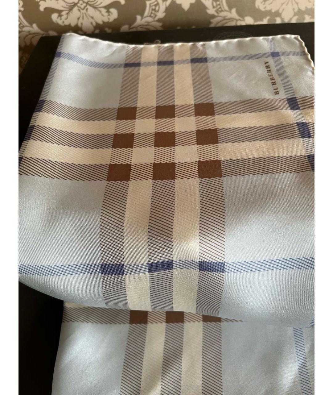 BURBERRY Бежевый шелковый платок, фото 4