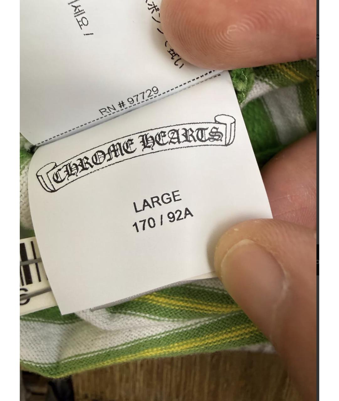 CHROME HEARTS Зеленая хлопковая футболка, фото 3