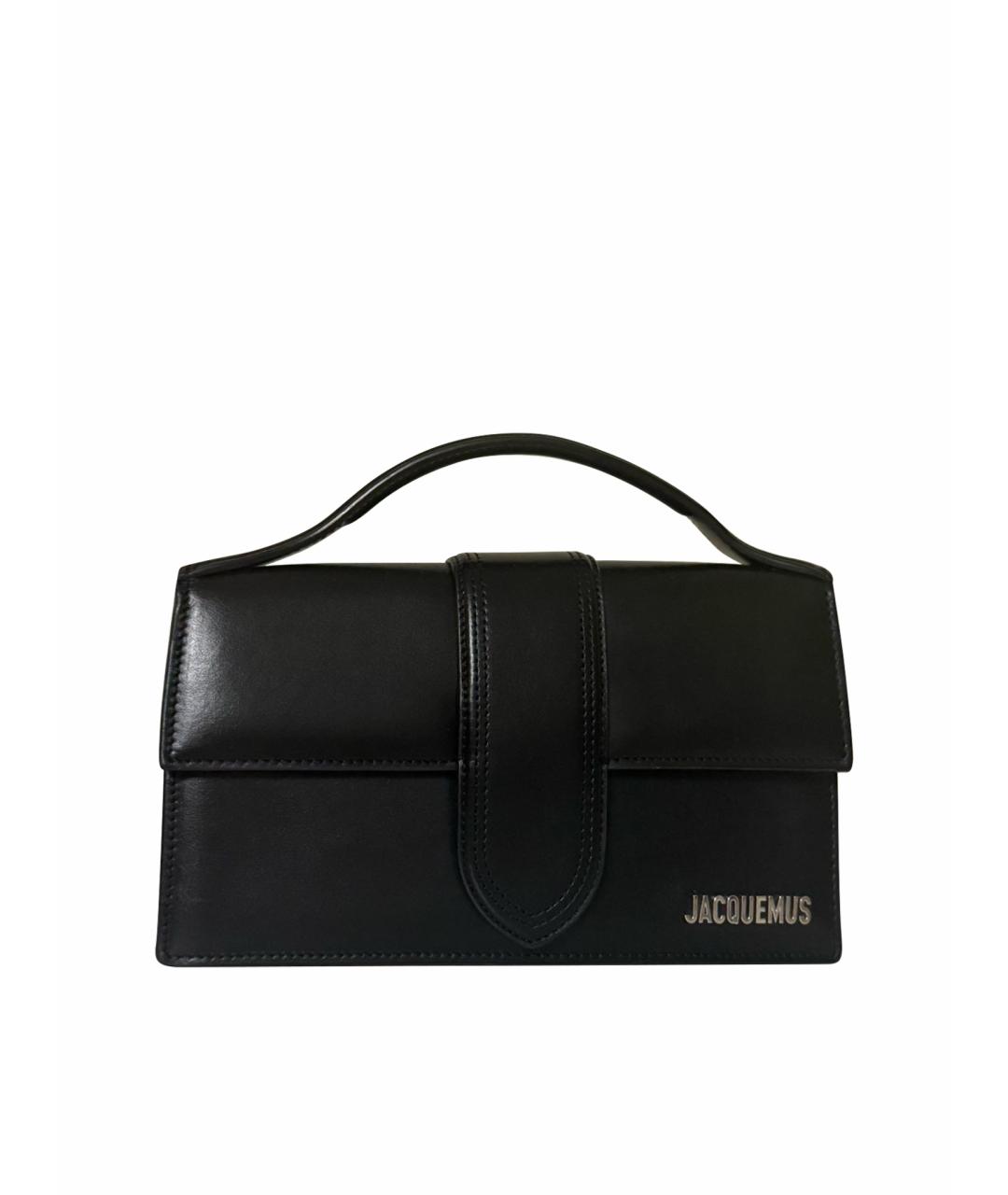 JACQUEMUS Черная кожаная сумка через плечо, фото 1