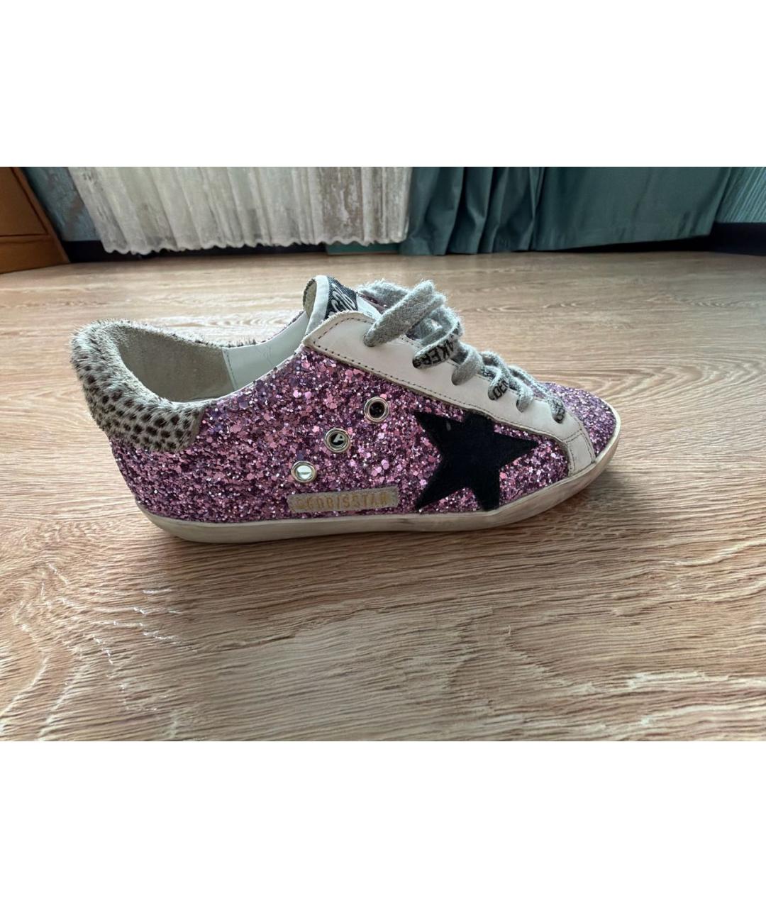 GOLDEN GOOSE Розовые кожаные кеды, фото 5