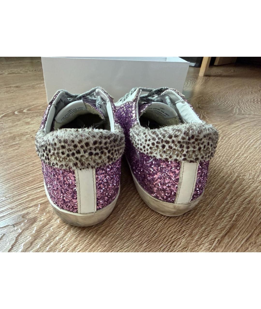 GOLDEN GOOSE Розовые кожаные кеды, фото 4