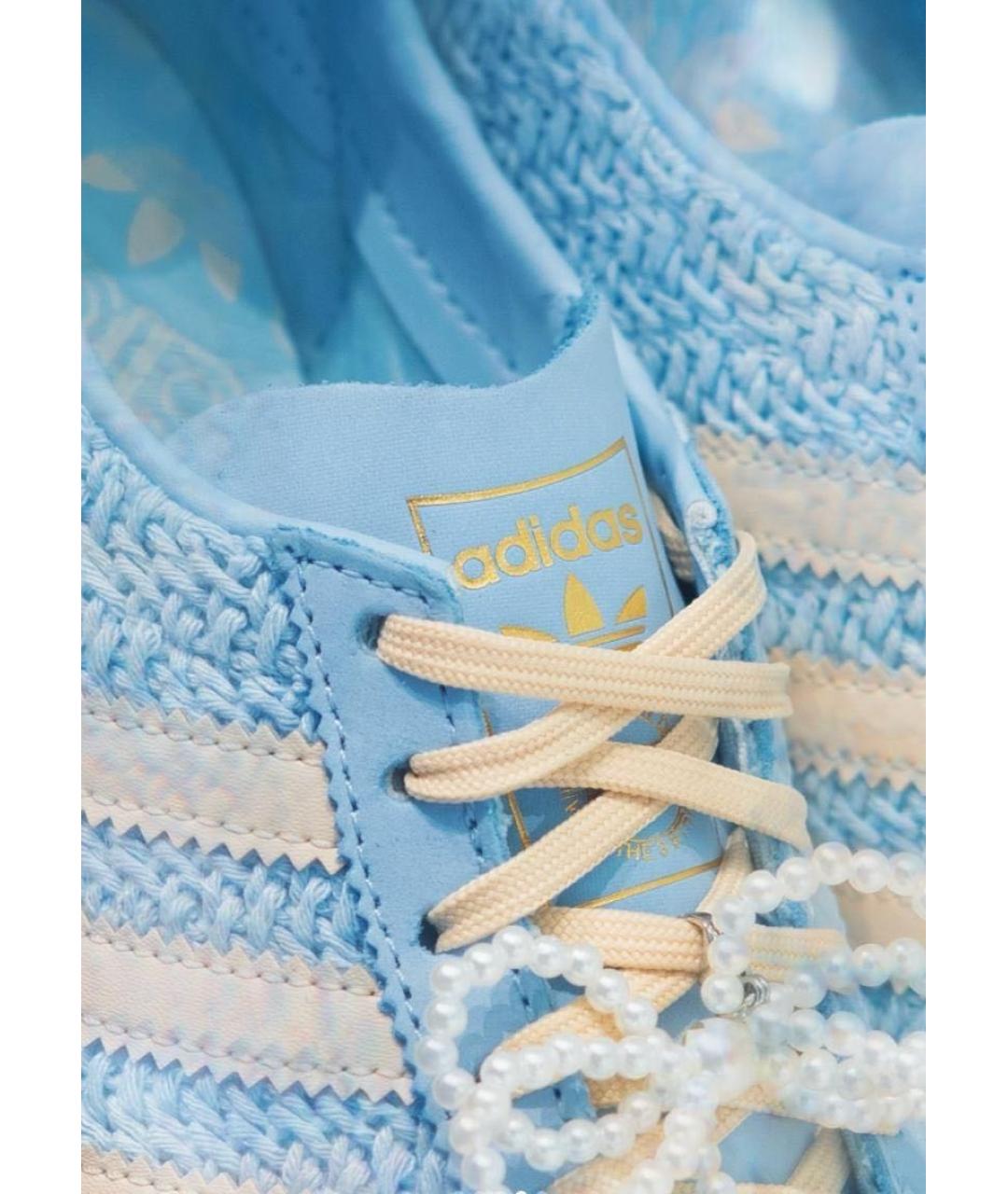 ADIDAS Голубые кожаные кроссовки, фото 4