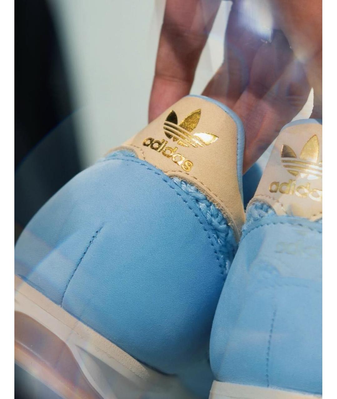 ADIDAS Голубые кожаные кроссовки, фото 3