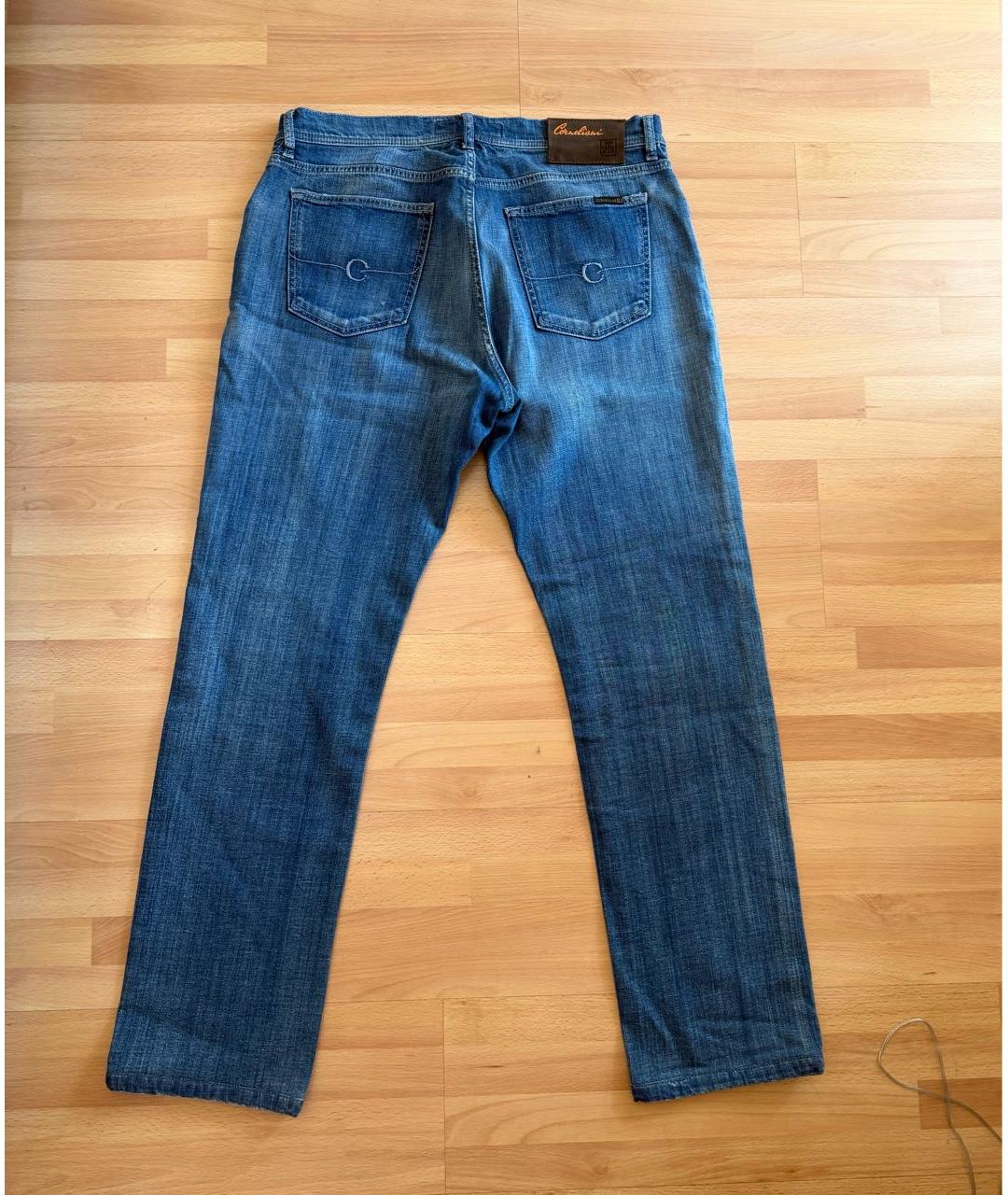 CORNELIANI Синие хлопковые прямые джинсы, фото 2