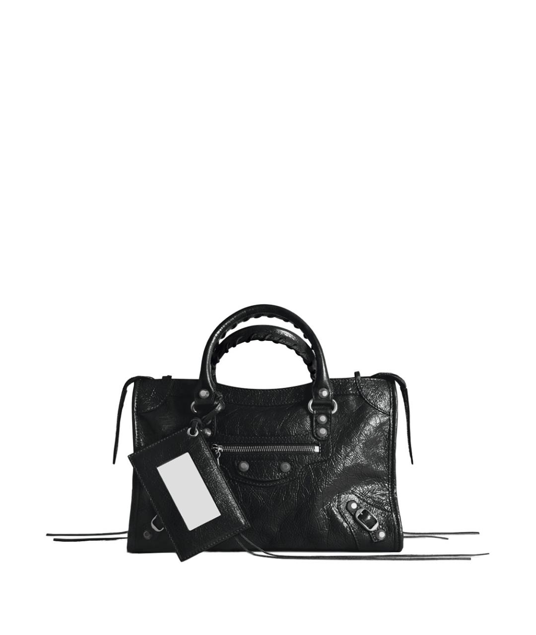 BALENCIAGA Черная кожаная сумка тоут, фото 1