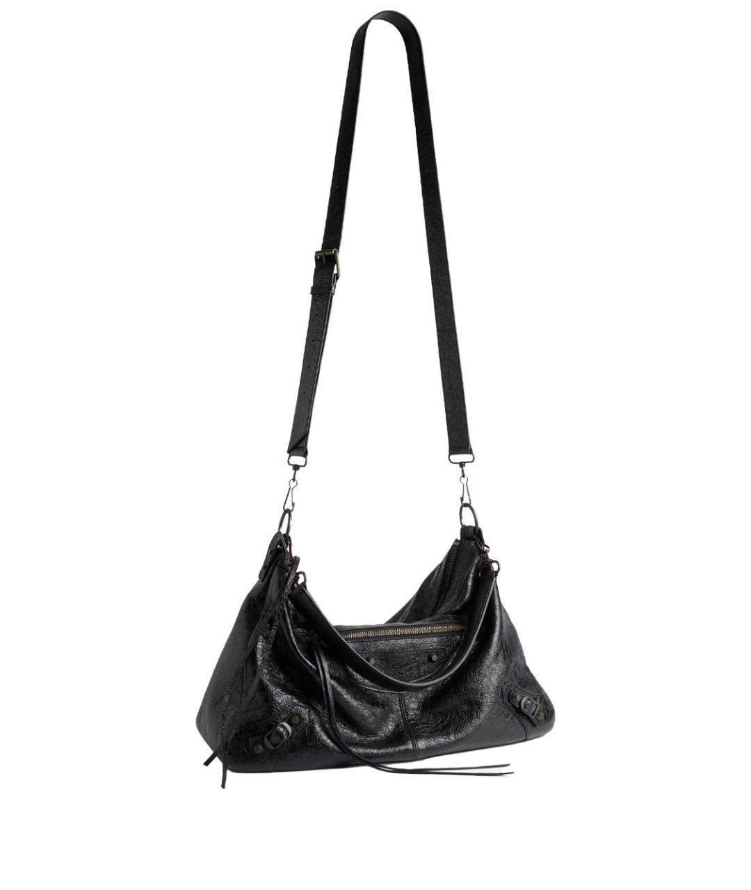 BALENCIAGA Черная кожаная сумка на плечо, фото 3