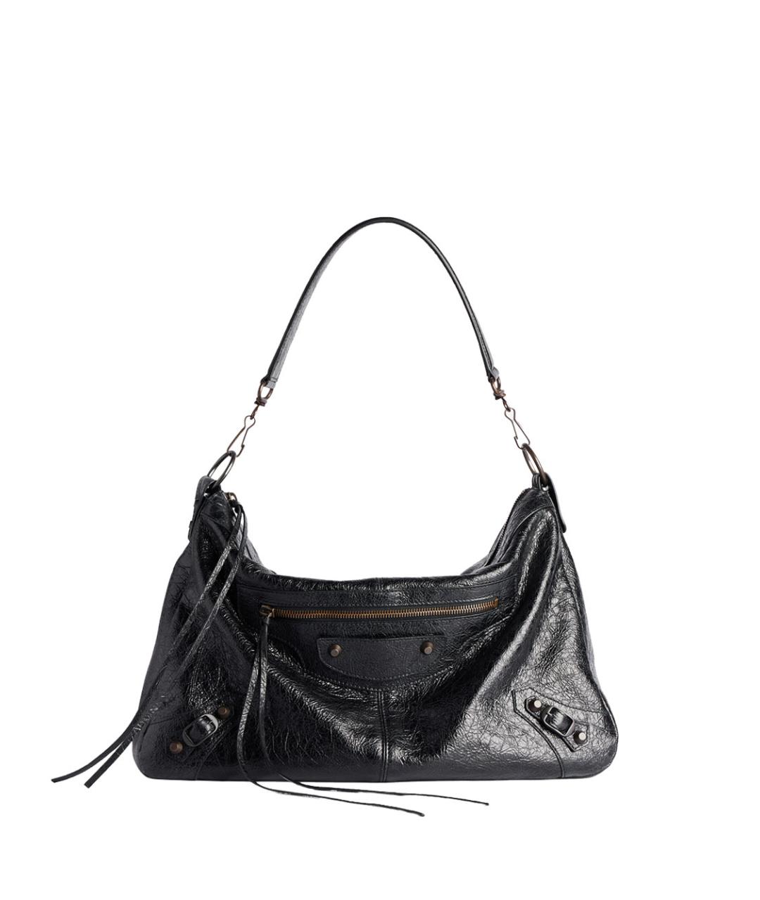 BALENCIAGA Черная кожаная сумка на плечо, фото 1