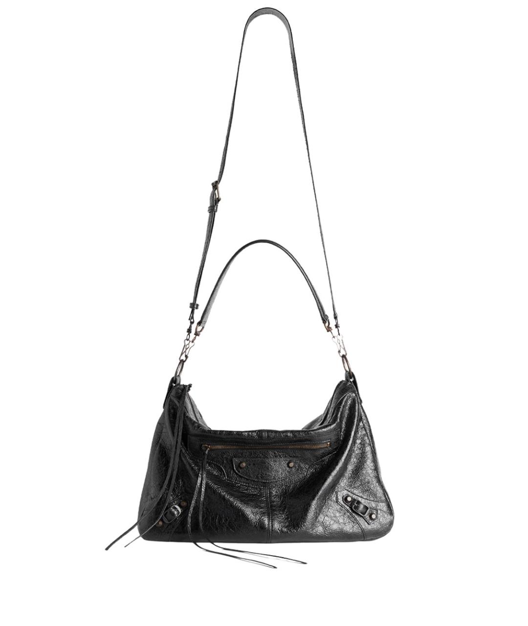 BALENCIAGA Черная кожаная сумка на плечо, фото 2